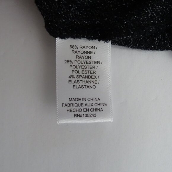 Bobeau Black Gray Long Sleeve Knit Top Shirt Women Size 2X Twist Front Hem - Picture 5 of 9